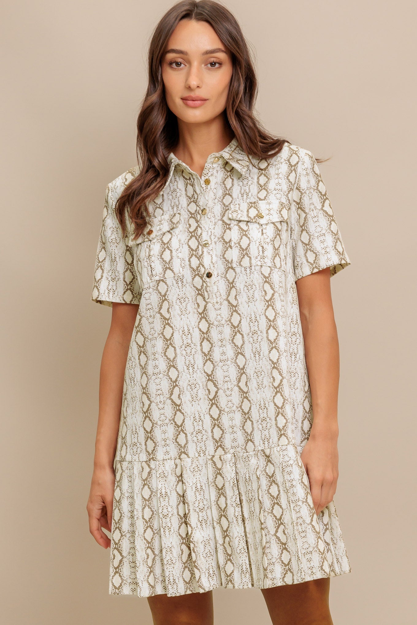 CHIC PYTHON WOVEN MINI DRESS Flying Tomato